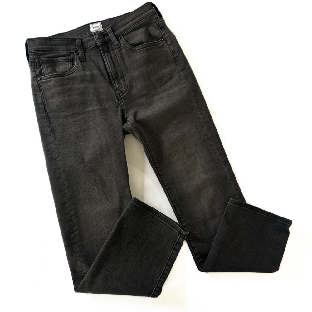 Edwin Evereve Elin Black High Rise Straight Crop Jeans Womens 24 Stretch Denim - Picture 2 of 9